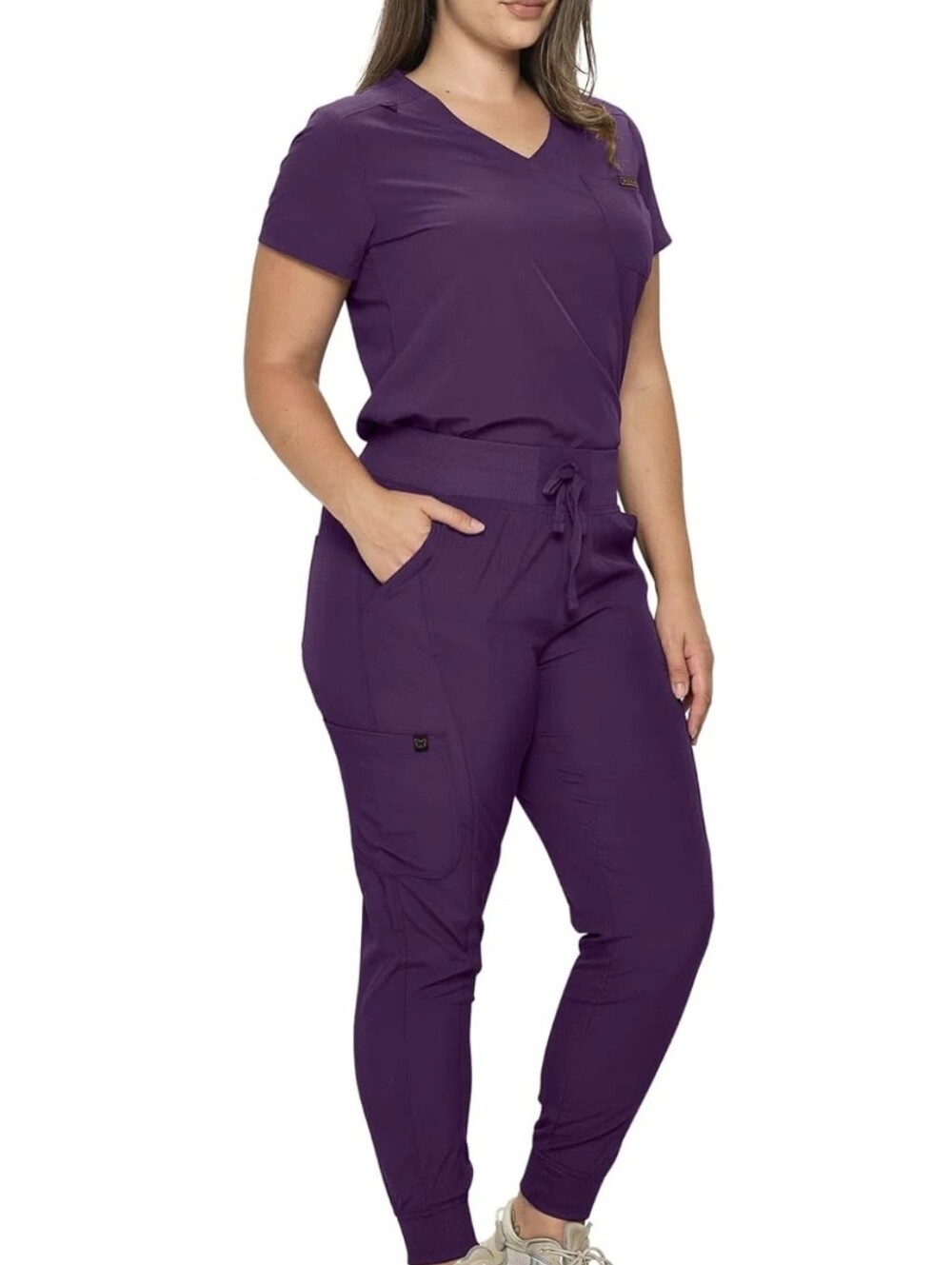 Scrubstar Ultimate Scrub Top & Jogger Pant Set Eggplant Purple Size Medium